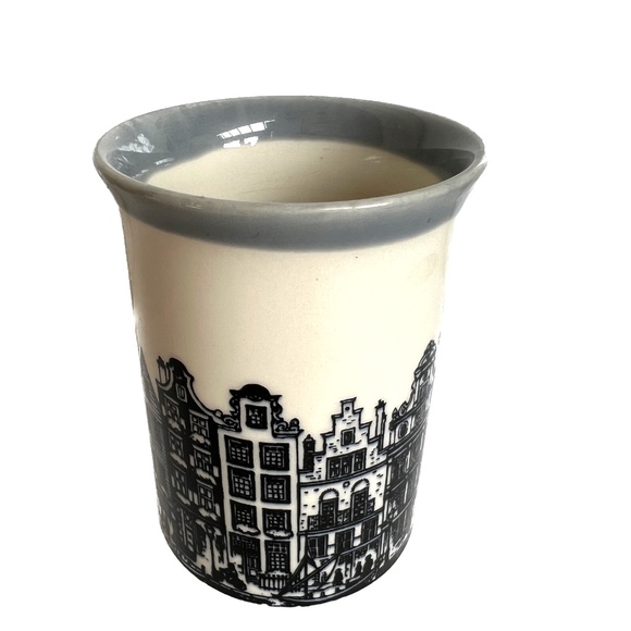 Mug Blue Terrace Houses Churchill England Earthenware Coffee Design Vintage - Picture 3 of 5